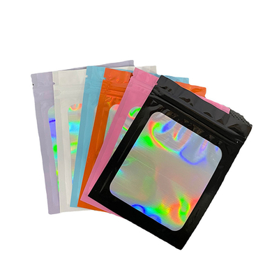 Saco de bolsa holográfica de Mylar à prova de cheiro à prova de cheiro com janela transparente