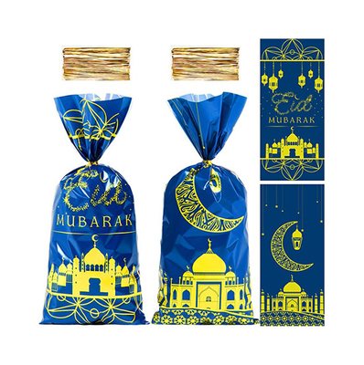 Decorações impermeáveis Eid Mubarak Goodie Bags do partido, sacos do deleite dos doces do celofane
