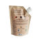 O saco líquido biodegradável do bico do papel de embalagem de 50ml representa acima o suco