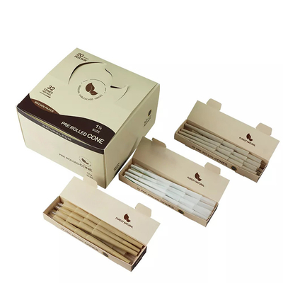 Cones pré-enrolados de papel de arroz não branqueado King Size 108 mm para fumar 9 pacotes