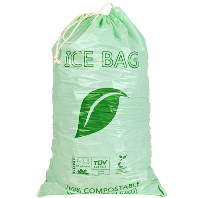 uso Compostable biodegradável de empacotamento poli baixo MOQ do armazenamento do saco do gelo 1.5mil