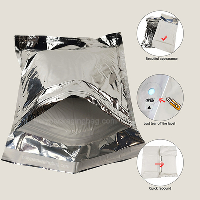 Envelope térmico à prova d'água, refrigerador de caviar, embalagens para transporte, sacos isolados de papel de alumínio, mailer de prata.